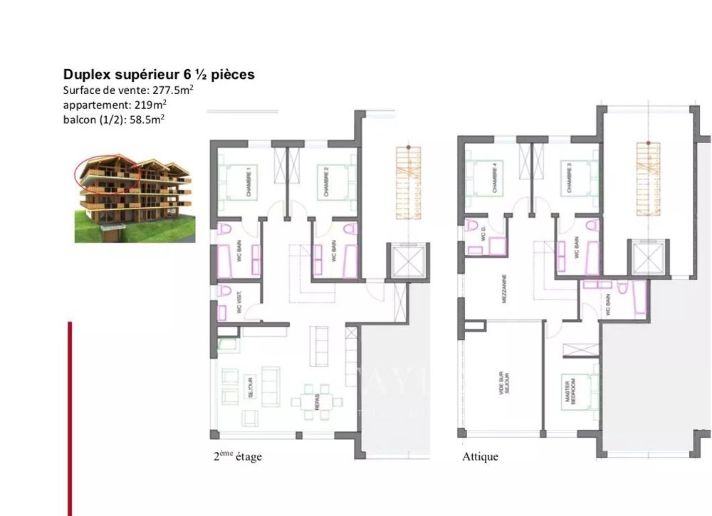 6 Zimmer Wohnung zum verkaufen in Veysonnaz - Bild 1/13