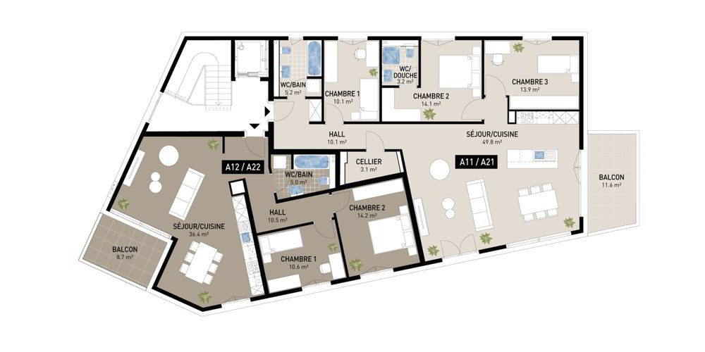 Appartement 4 pièces à acheter à Attalens - image 1/8