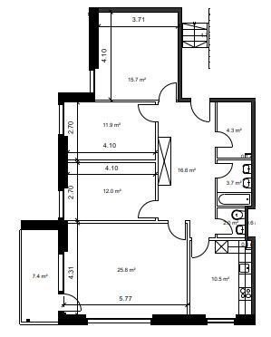 Appartement 4 pièces à louer à Langwiesen - image 1/9
