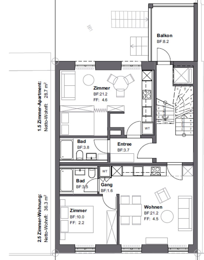 1.5 rooms Apartment for rent in Basel - image 1/6
