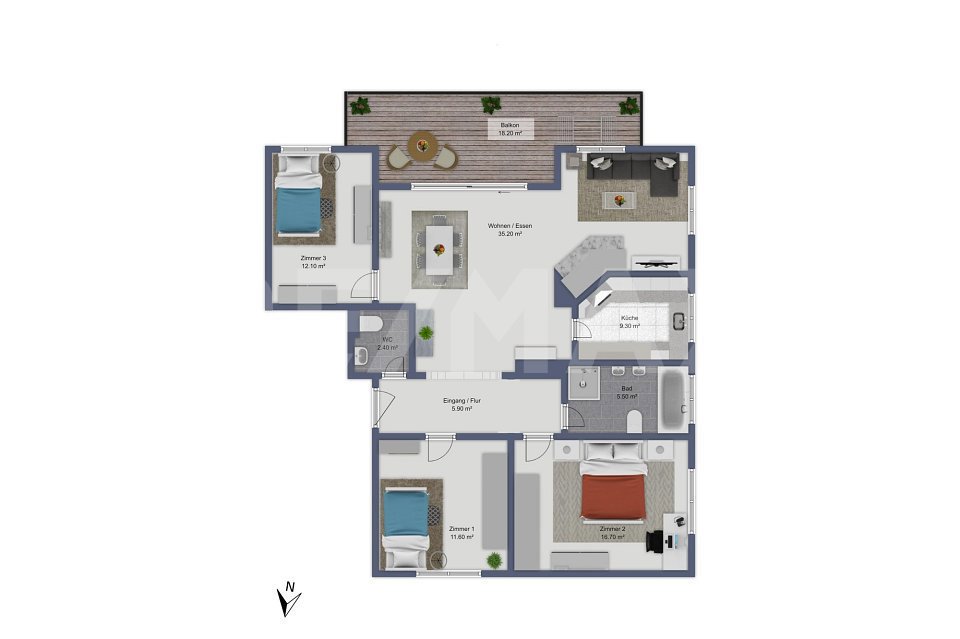 4.5 Zimmer Wohnung zum verkaufen in Hunzenschwil - Bild 1/12