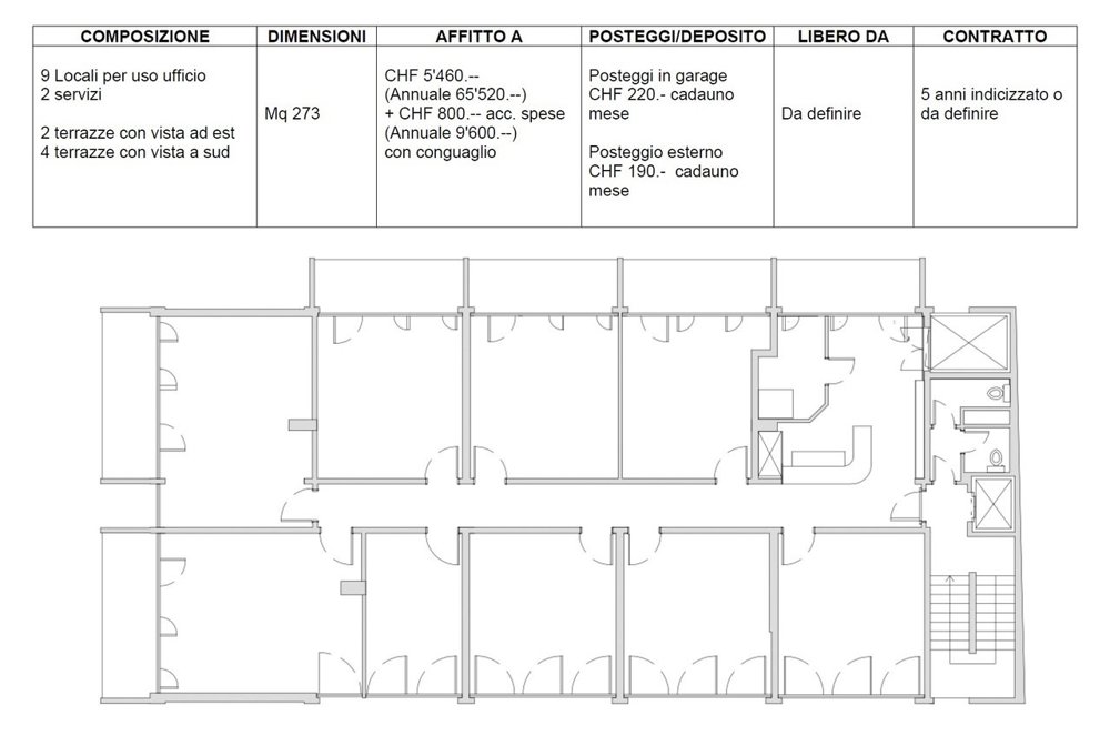 Ufficio & Commercio di 9 locali in affitto a Lugano - immagine 1/8