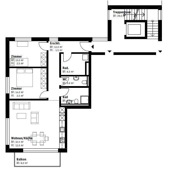 3.5 Zimmer Wohnung zu vermieten in Wittenbach - Bild 1/11