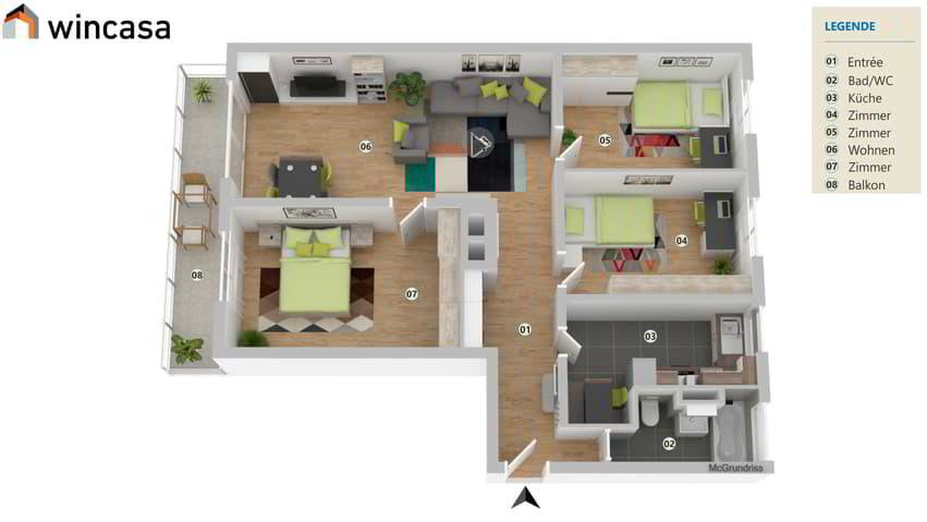 Appartement 4 pièces à louer à La Chaux-de-Fonds - image 1/9