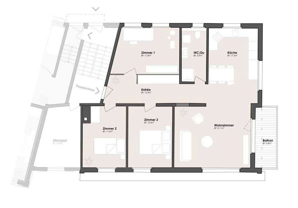 4.5 Zimmer Wohnung zum verkaufen in Meiringen - Bild 1/2