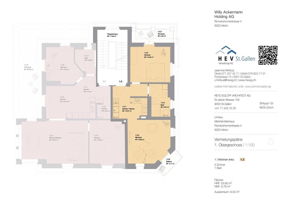 2 Zimmer Wohnung zu vermieten in Arbon - Bild 1/13
