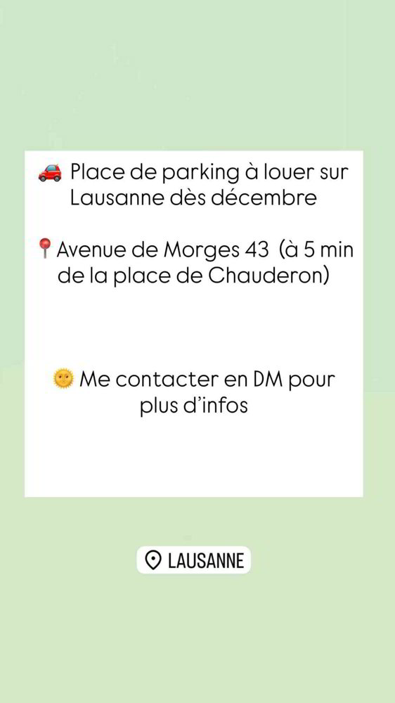 Parcheggio, garage di null locali in affitto a Losanna - immagine 1/1