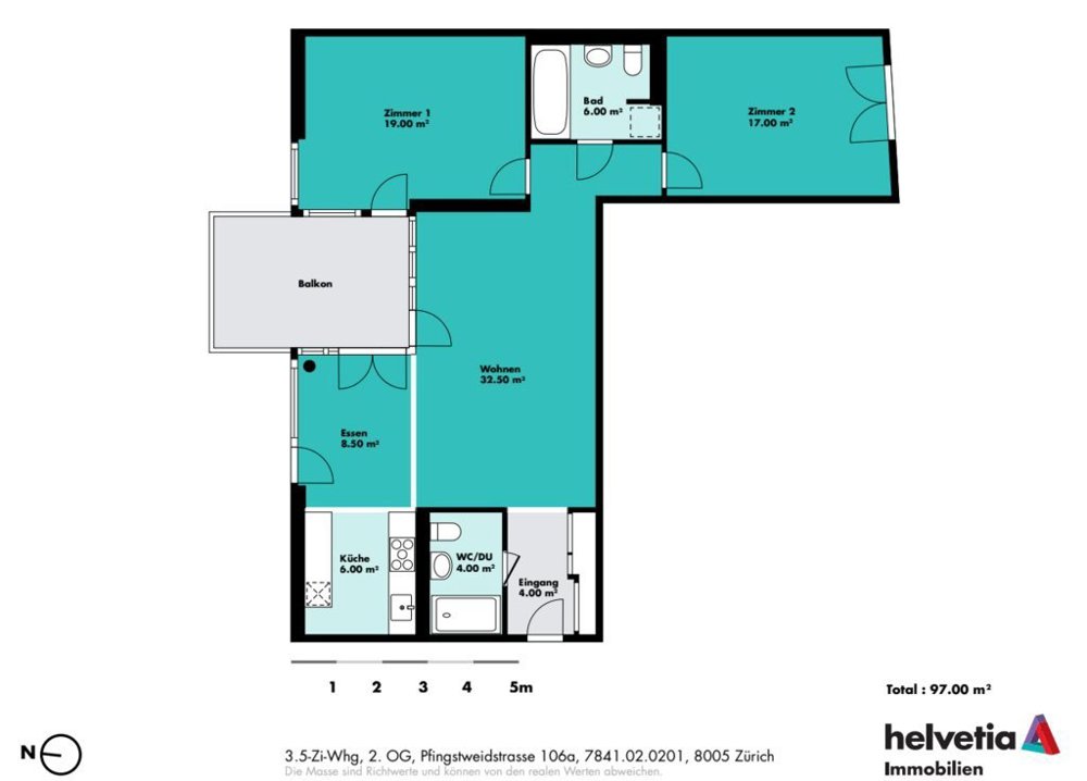 3 rooms Apartment for rent in Zürich - image 1/12