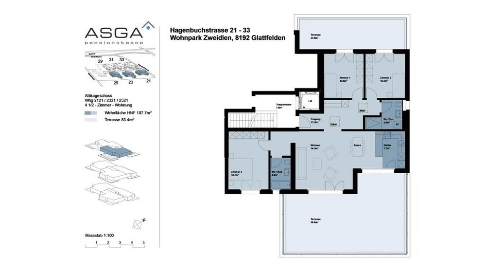 4.5 rooms Apartment for rent in Zweidlen - image 1/10