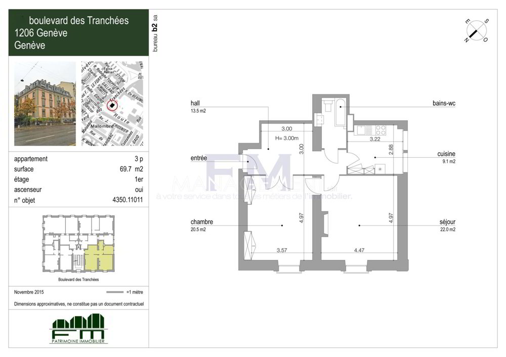 3 Zimmer Wohnung zu vermieten in Genf - Bild 1/7