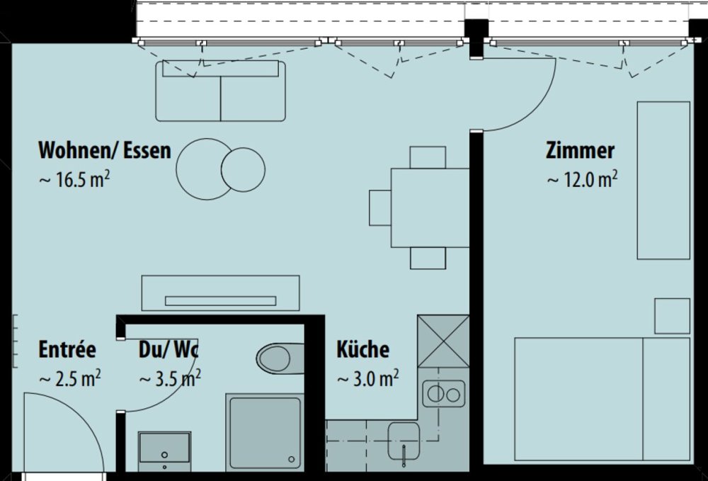Appartamento di 2 locali in affitto a Wittenbach - immagine 1/7