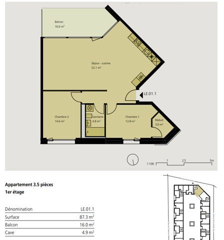 Appartement 3.5 pièces à louer à Delémont - image 1/5