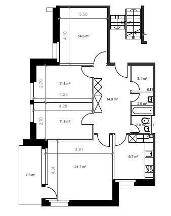 4.5 rooms Apartment for rent in Langwiesen - image 1/9
