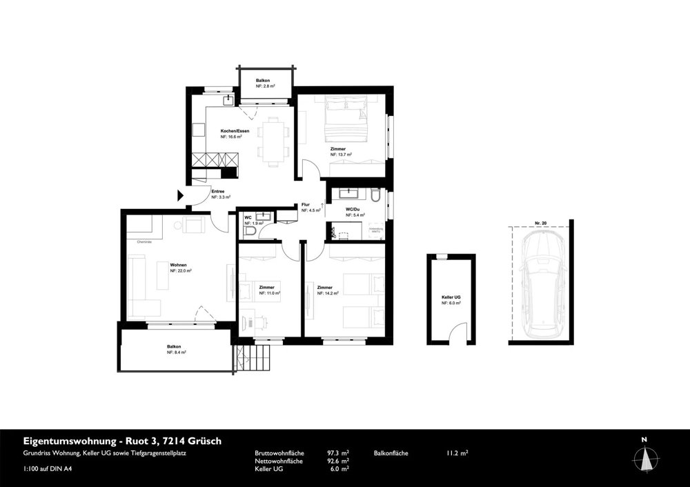 4.5 Zimmer Wohnung zum verkaufen in Grüsch - Bild 1/13