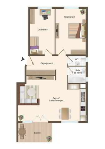 3.5 rooms Apartment for rent in Matran - image 1/10