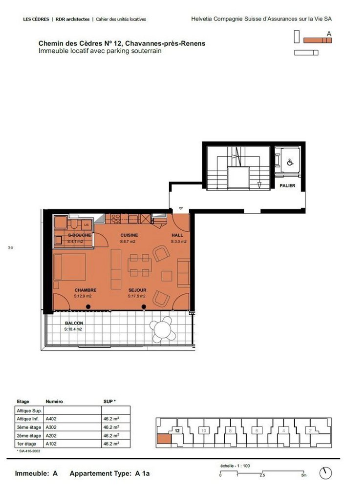 Appartamento di 1 locali in affitto a Chavannes-près-Renens - immagine 1/8