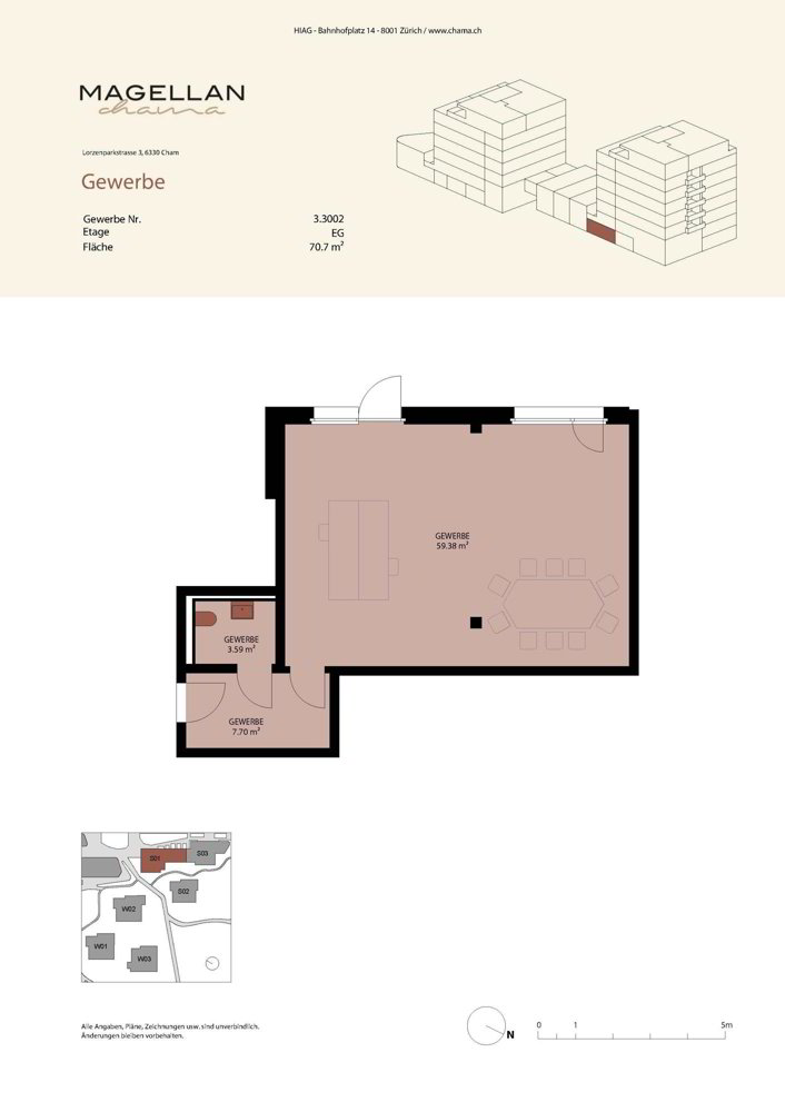 null rooms Office & Commercial for rent in Cham - image 1/2
