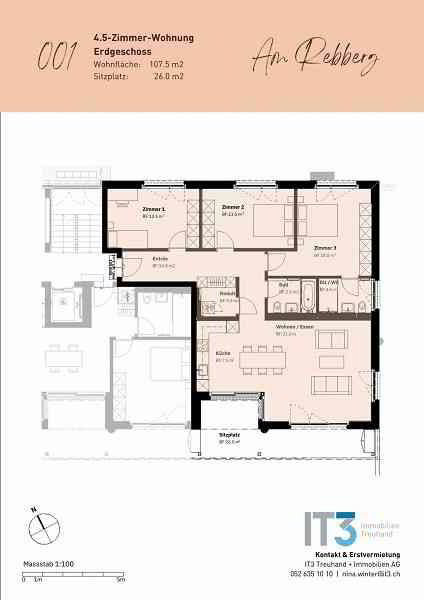 4.5 rooms Apartment for rent in Rafz - image 1/8