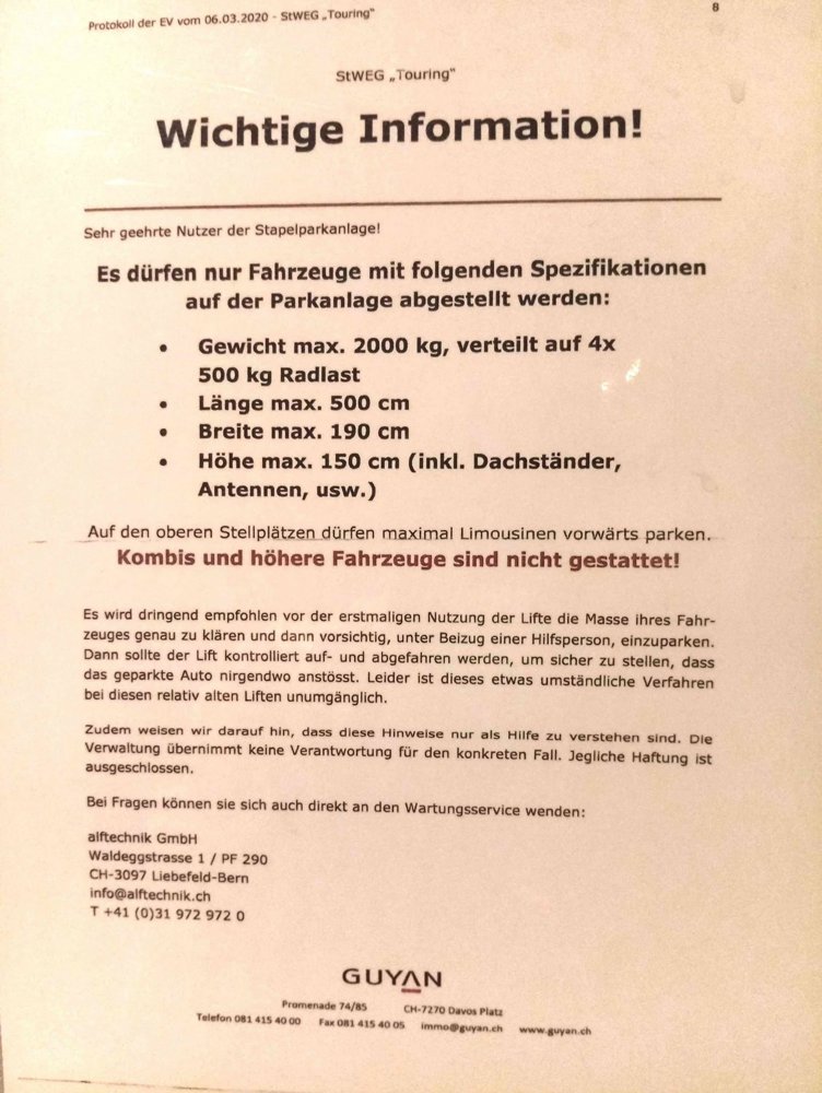 null Zimmer Parkplatz, Garage zu vermieten in Davos Dorf - Bild 1/4