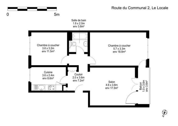 3 Zimmer Wohnung zu vermieten in Le Locle - Bild 1/12