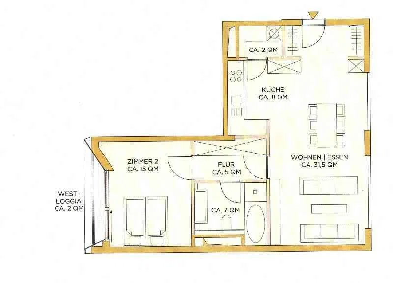 2 rooms Apartment for rent in Zürich - image 1/5