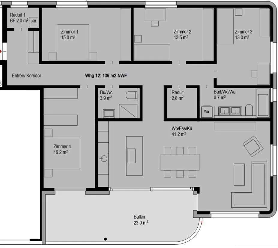 Appartement 5.5 pièces à louer à Niederrohrdorf - image 1/4