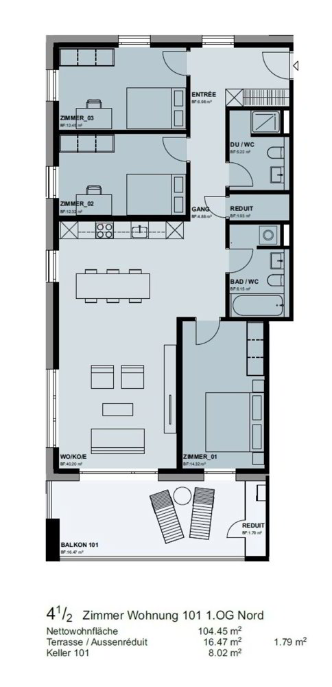 4.5 Zimmer Wohnung zu vermieten in Bettwiesen - Bild 1/13