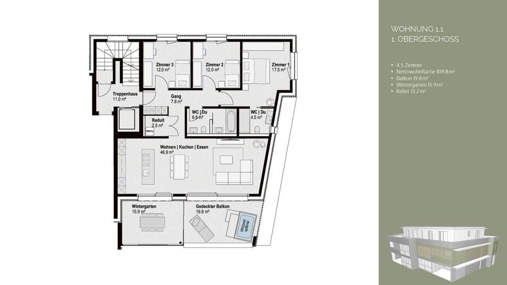 Appartamento di 4 locali in vendita a Bottmingen - immagine 1/10