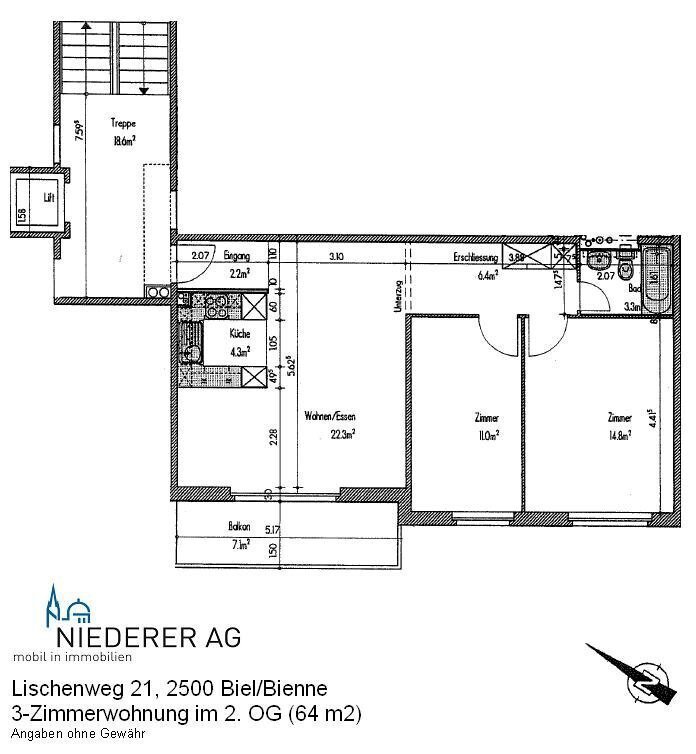 Appartamento di 3 locali in affitto a Bienne - immagine 1/9