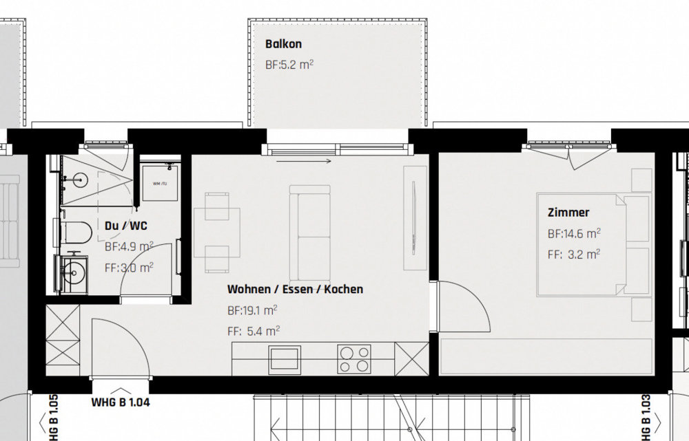 2 rooms Apartment for rent in St. Gallen - image 1/8