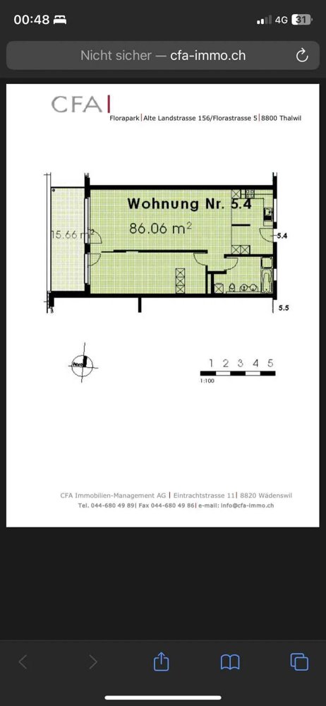 2.5 rooms Apartment for rent in Thalwil - image 1/4