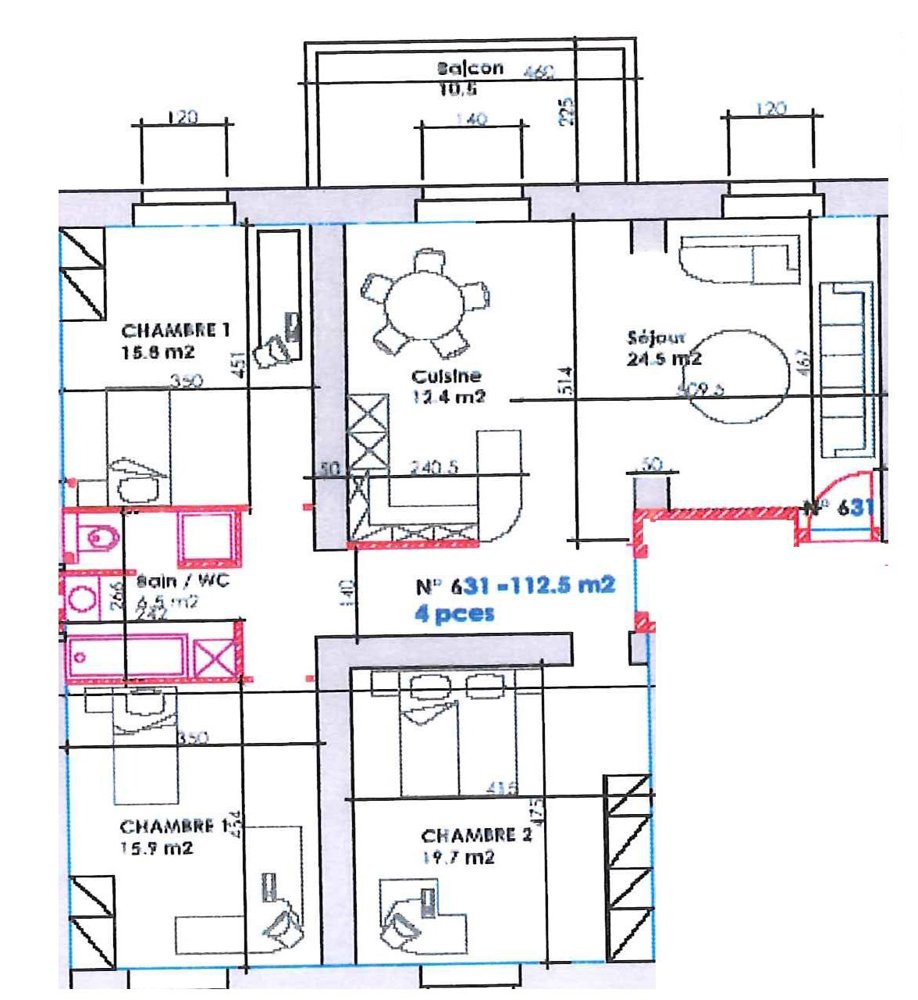 4 Zimmer Wohnung zu vermieten in Losanna - Bild 1/8