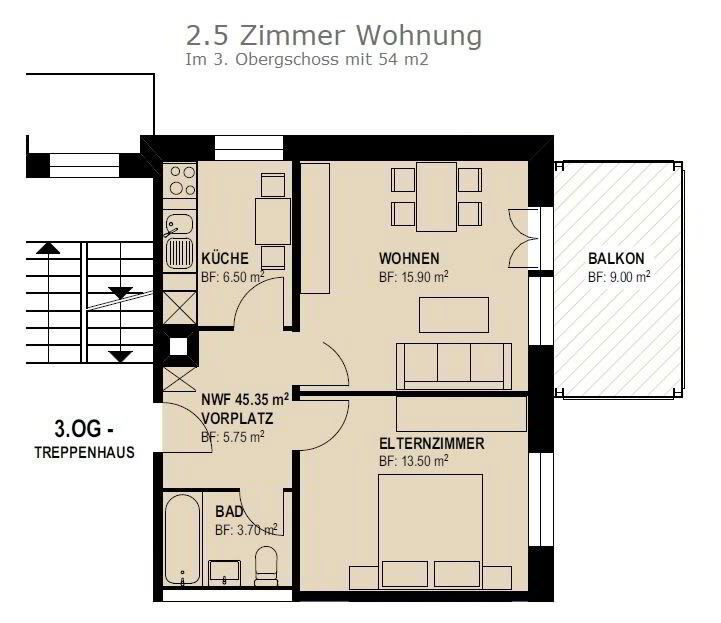 2.5 Zimmer Wohnung zu vermieten in Lachen SZ - Bild 1/8