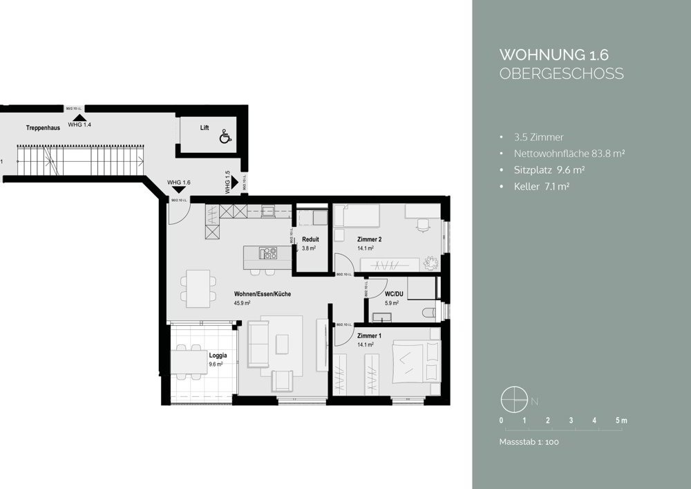 3.5 Zimmer Wohnung zu vermieten in Ziefen - Bild 1/14