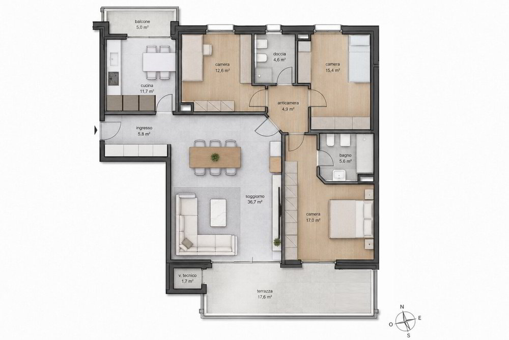 4.5 rooms Apartment to buy in Vacallo - image 1/10