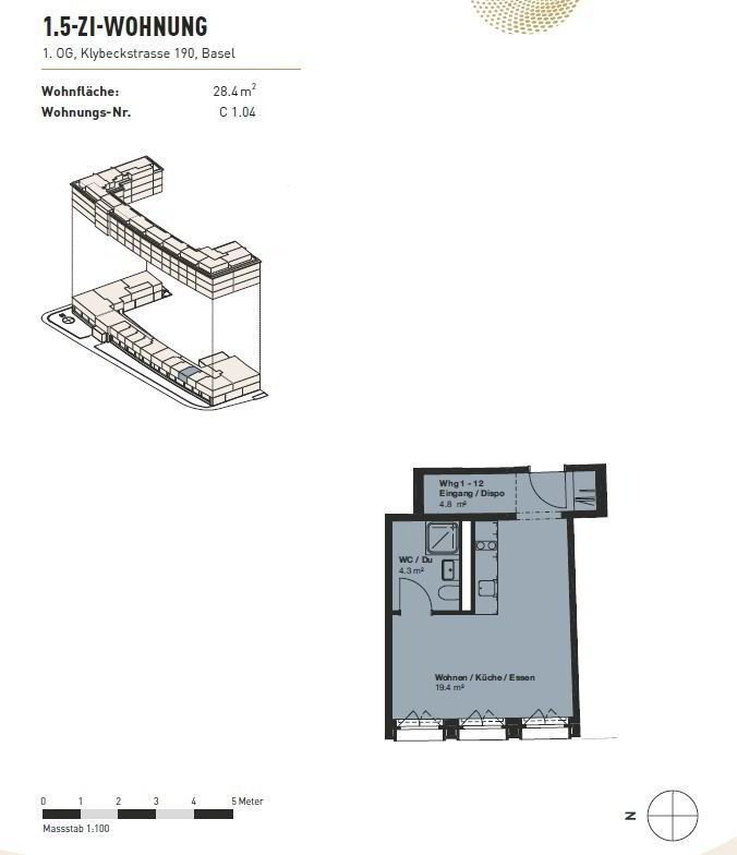 1.5 rooms Apartment for rent in Basel - image 1/5