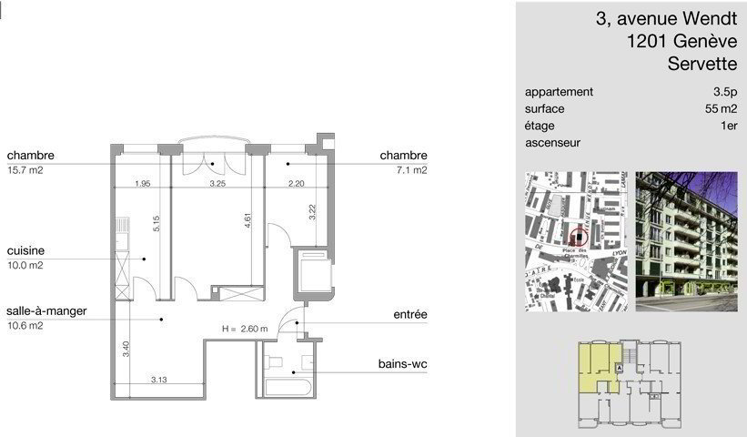 3.5 Zimmer Wohnung zu vermieten in Geneva - Bild 1/7