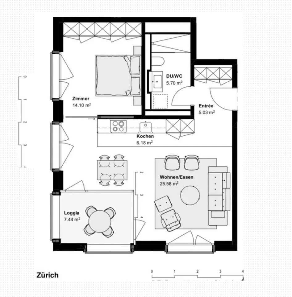2.5 Zimmer Wohnung zu vermieten in Zurigo - Bild 1/8