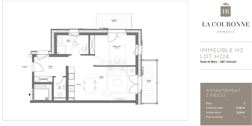 2 rooms Apartment to buy in Grimentz - image 1/12