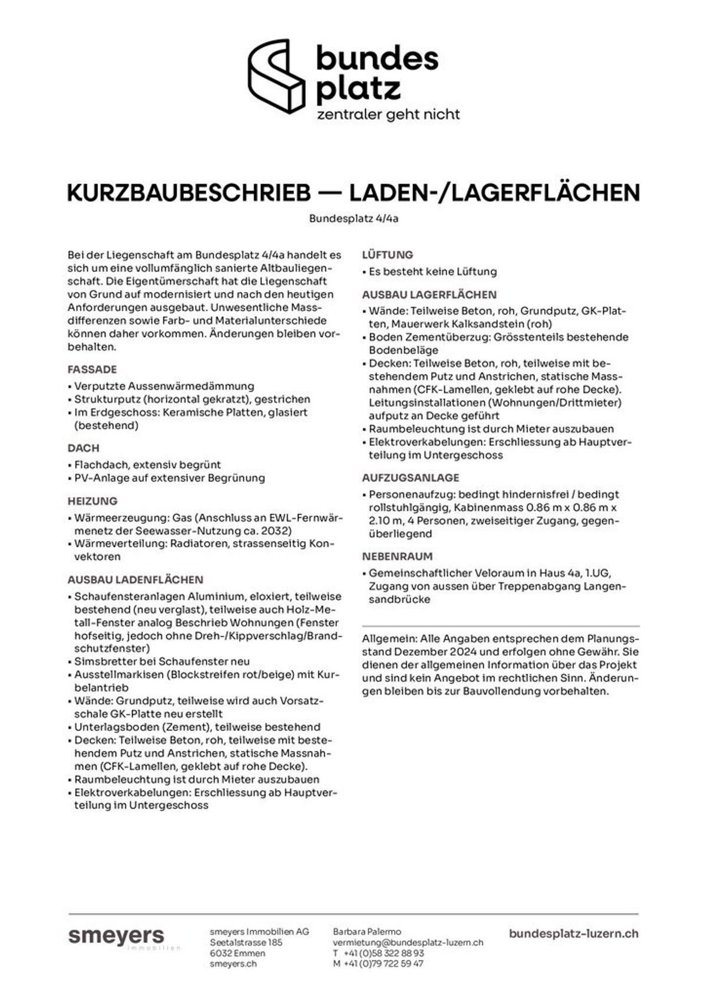 null Zimmer Büro zu vermieten in Lucerna - Bild 1/4