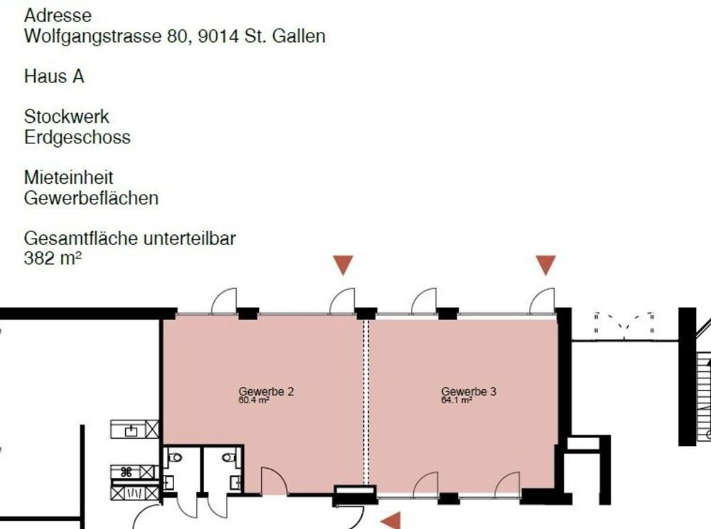 null Zimmer Büro zu vermieten in St. Gallen - Bild 1/3