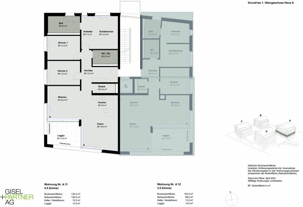 4 Zimmer Wohnung zu vermieten in Bühler - Bild 1/11