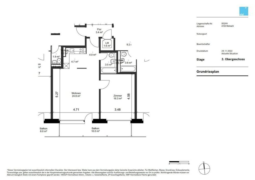 2 rooms Apartment for rent in Reinach BL - image 1/7