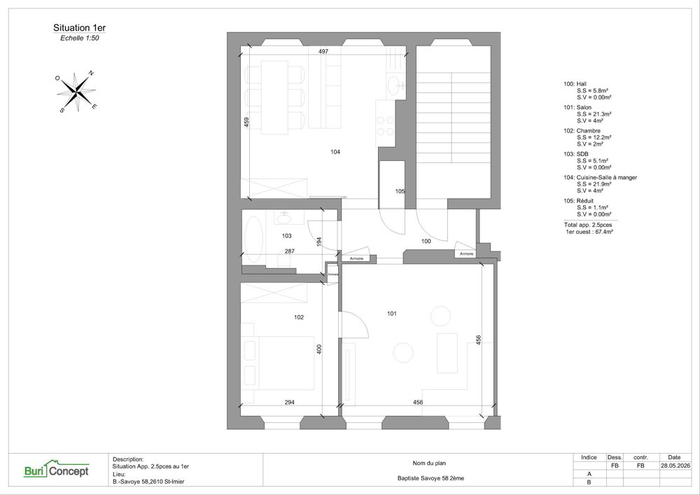 Appartamento di 2 locali in affitto a St-Imier - immagine 1/8
