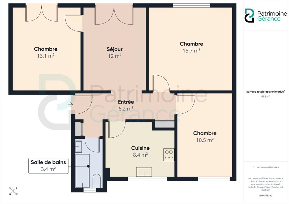 4 Zimmer Wohnung zu vermieten in La Chaux-de-Fonds - Bild 1/9