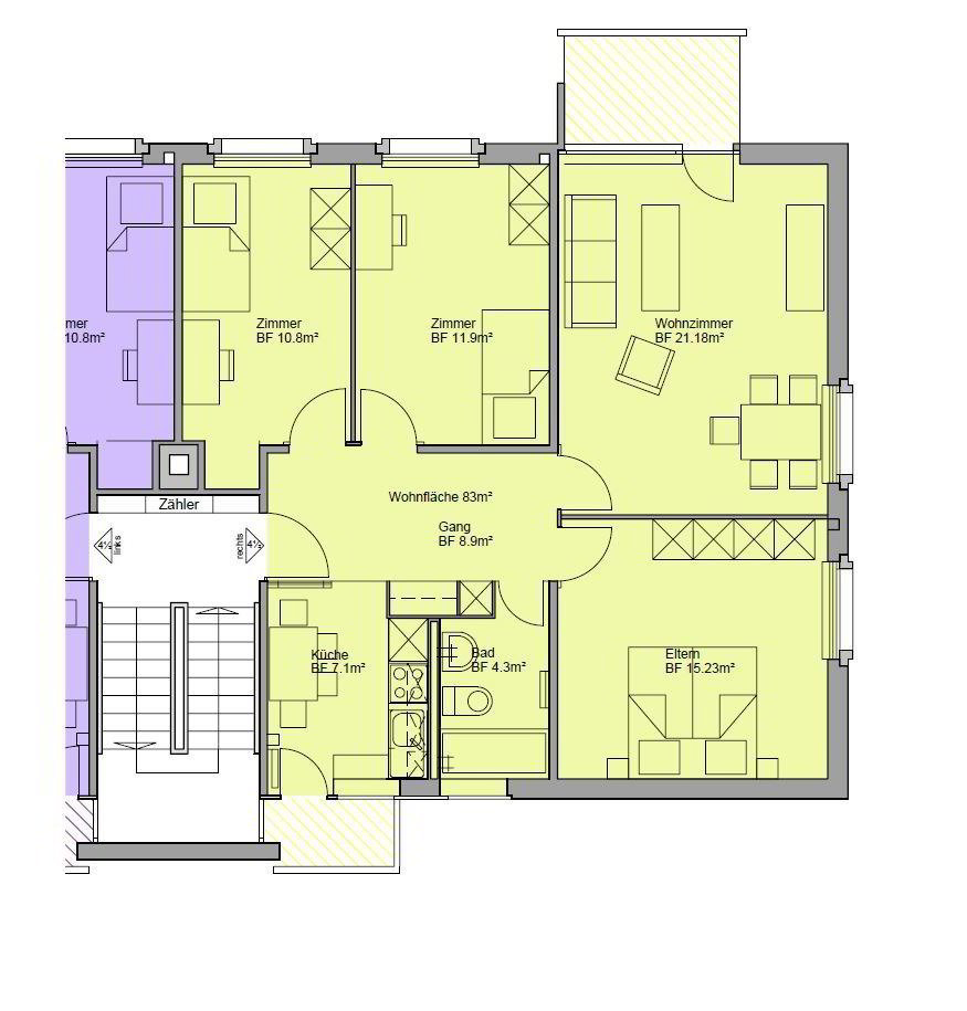 Appartement 4 pièces à louer à Rudolfstetten - image 1/10