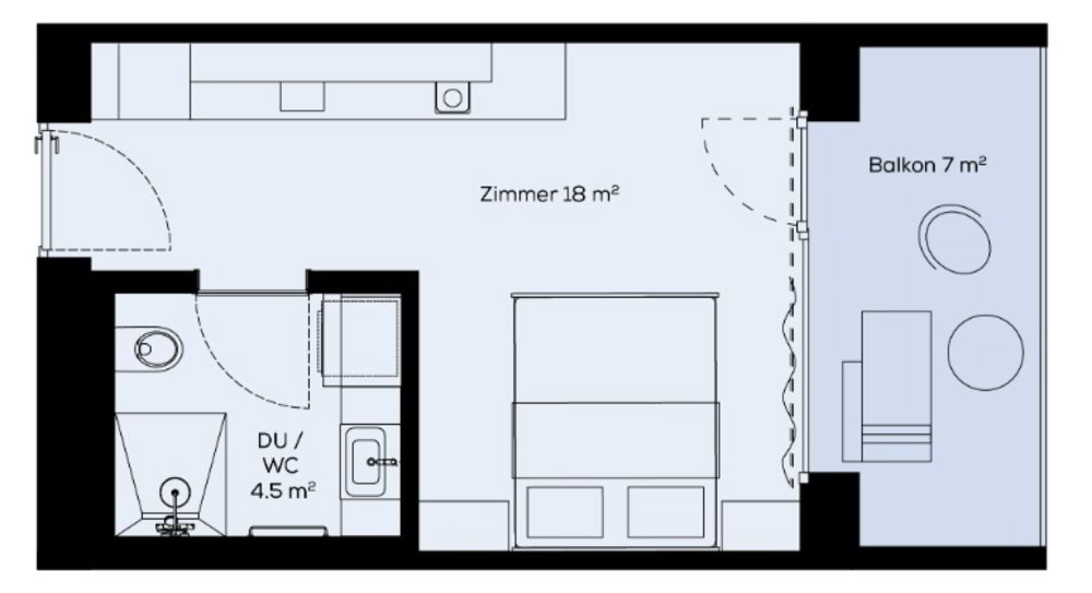 Appartamento di 1 locali in affitto a St. Gallen - immagine 1/8