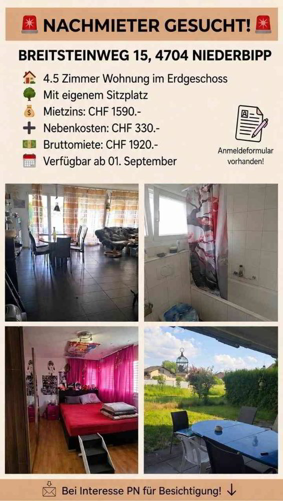 4.5 rooms Apartment for rent in Niederbipp - image 1/1