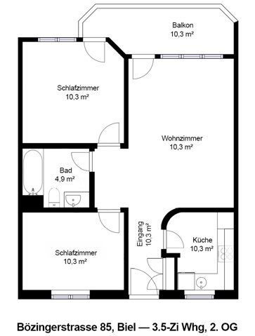 3 rooms Apartment for rent in Bienne - image 1/11