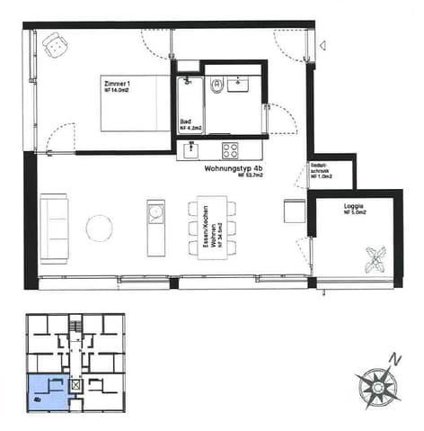 Appartamento di 2.5 locali in affitto a Bienne - immagine 1/6